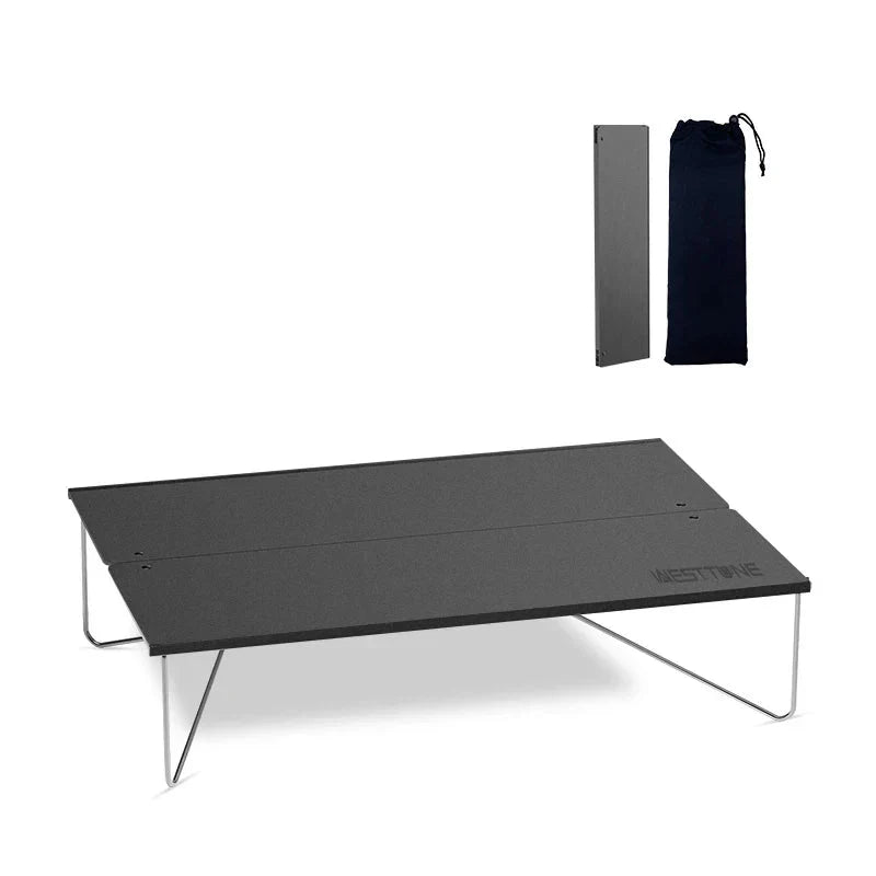 Pop-Up Outdoor Mini Folding Table Black Camp Furniture - Tophatter Daily Deals