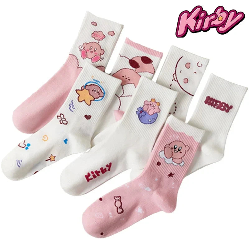Kirby Kawaii Pink Socks Anime - Tophatter Daily Deals