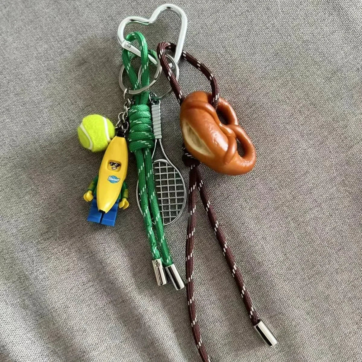 Braid Rope Bag Charm Leather Dachshund Keychain Aesthetic Red - Tophatter Daily Deals
