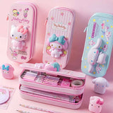 Sanrio Zipped Pencil Case Kawaii Hello Kitty Cinnamoroll My Melody Anime - Tophatter Daily Deals