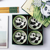 Japanese Hand Painted Ceramic Bowl Set With Chopsticks - Tophatter Daily Deals