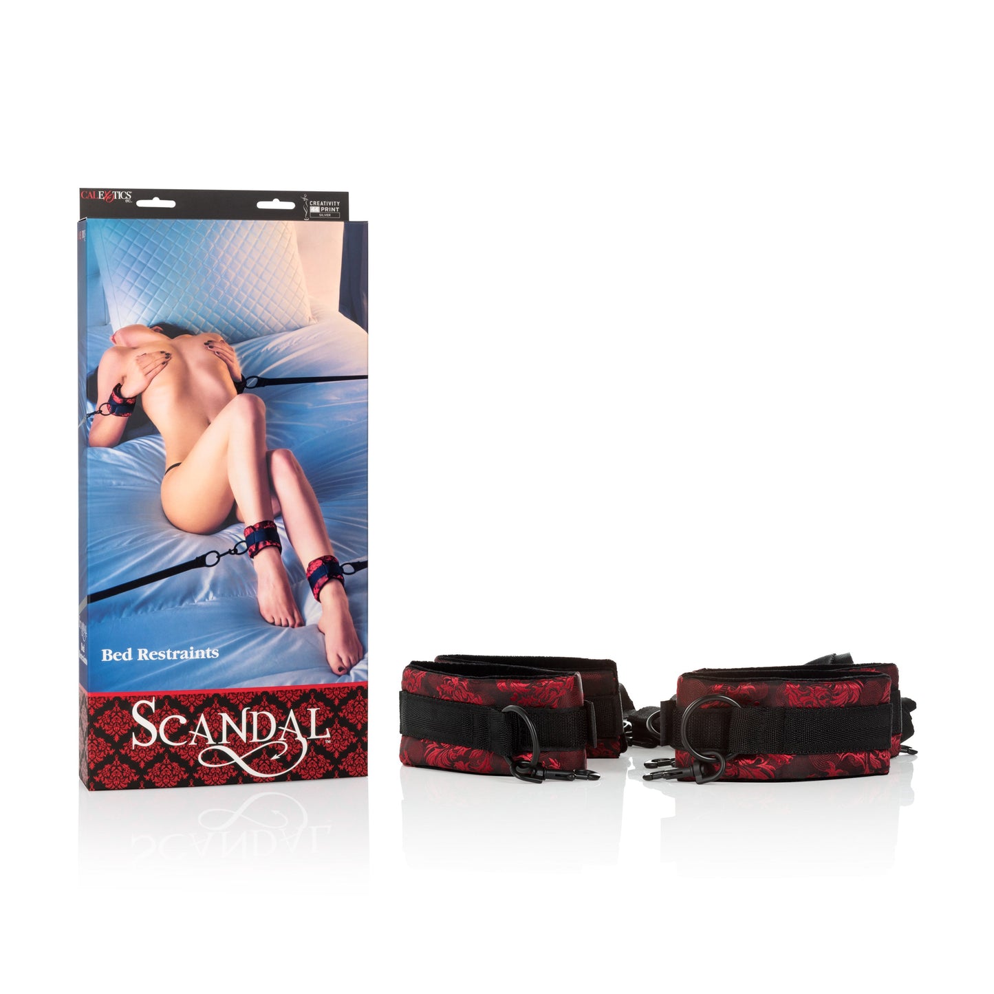 Scandal Bed Restraints (Red Brocade) – Adjustable Plush Cuffs > Bondage Gear > Bed Restraints - Tophatter Daily Deals
