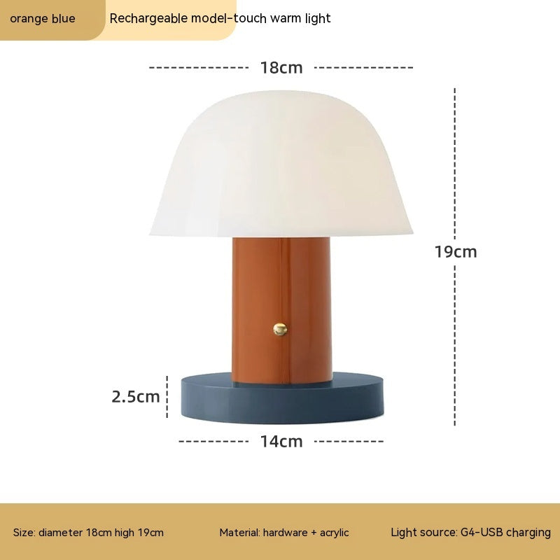 Scandi Mushroom Lamp Orange Blue Lighting - Tophatter Daily Deals