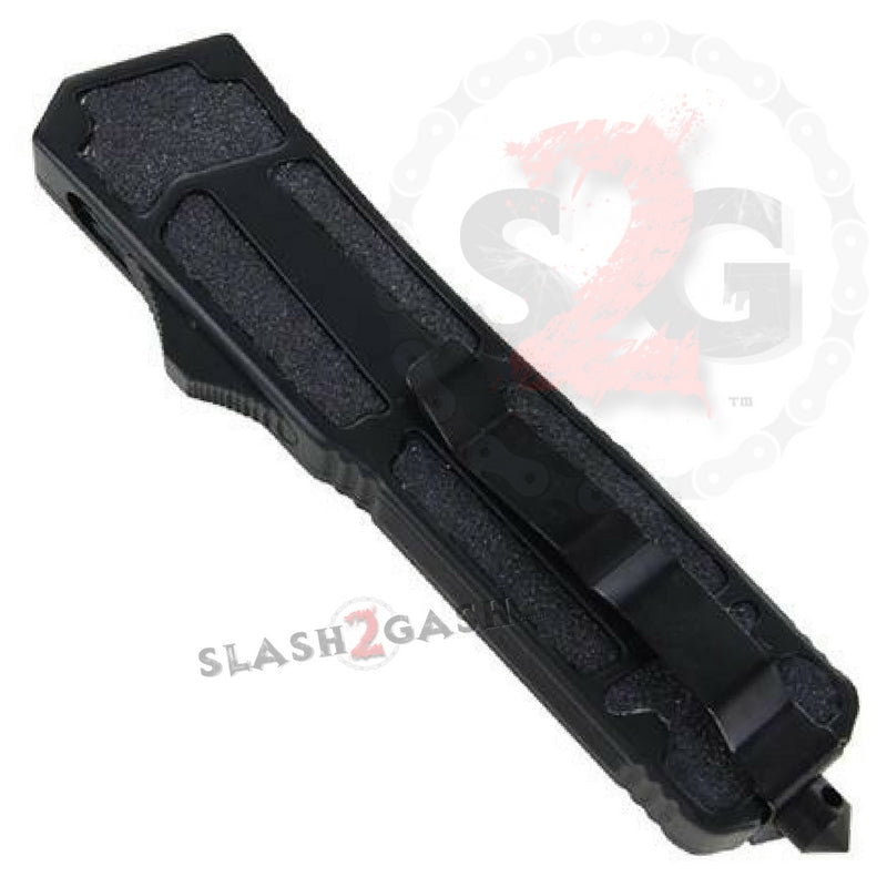 Black Scarab Dual Action OTF Automatic Knife - Tanto Edge Plain Knife-OTF - Tophatter Daily Deals