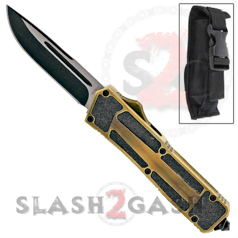 Bronze Scarab Dual Action OTF Automatic Knife - Single Edge Plain Knife-OTF - Tophatter Daily Deals