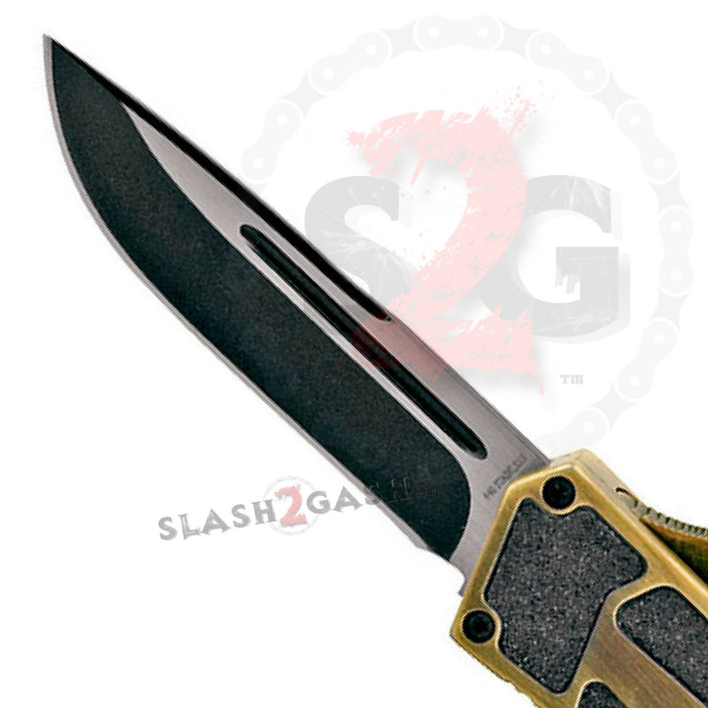 Bronze Scarab Dual Action OTF Automatic Knife - Single Edge Plain Knife-OTF - Tophatter Daily Deals