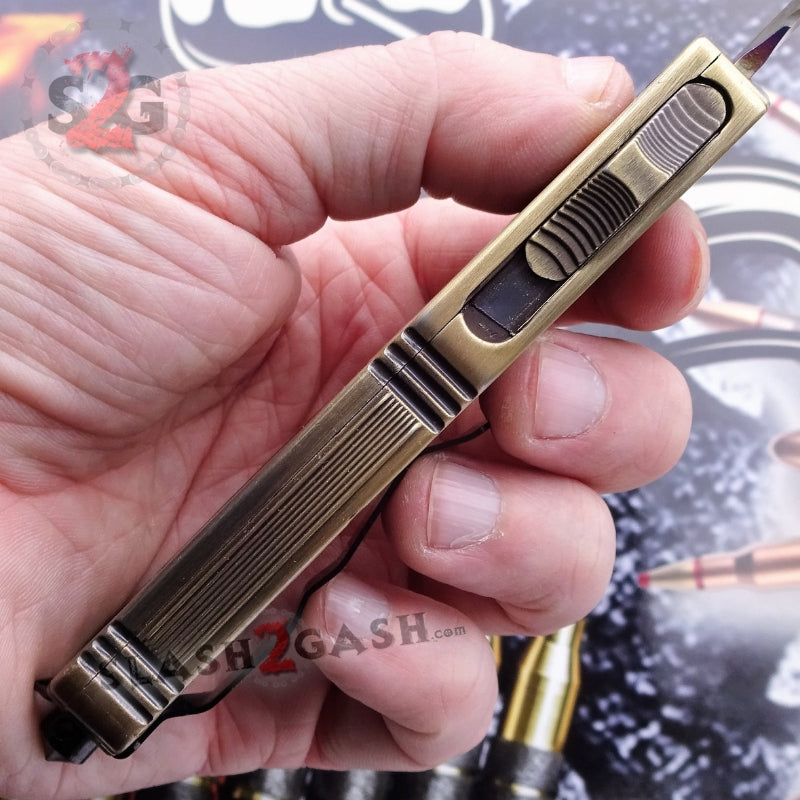 S2G Tactical OTF Knife Abalone Switchblade w/ Rainbow Damascus - Asst. Knife-OTF - Tophatter Daily Deals