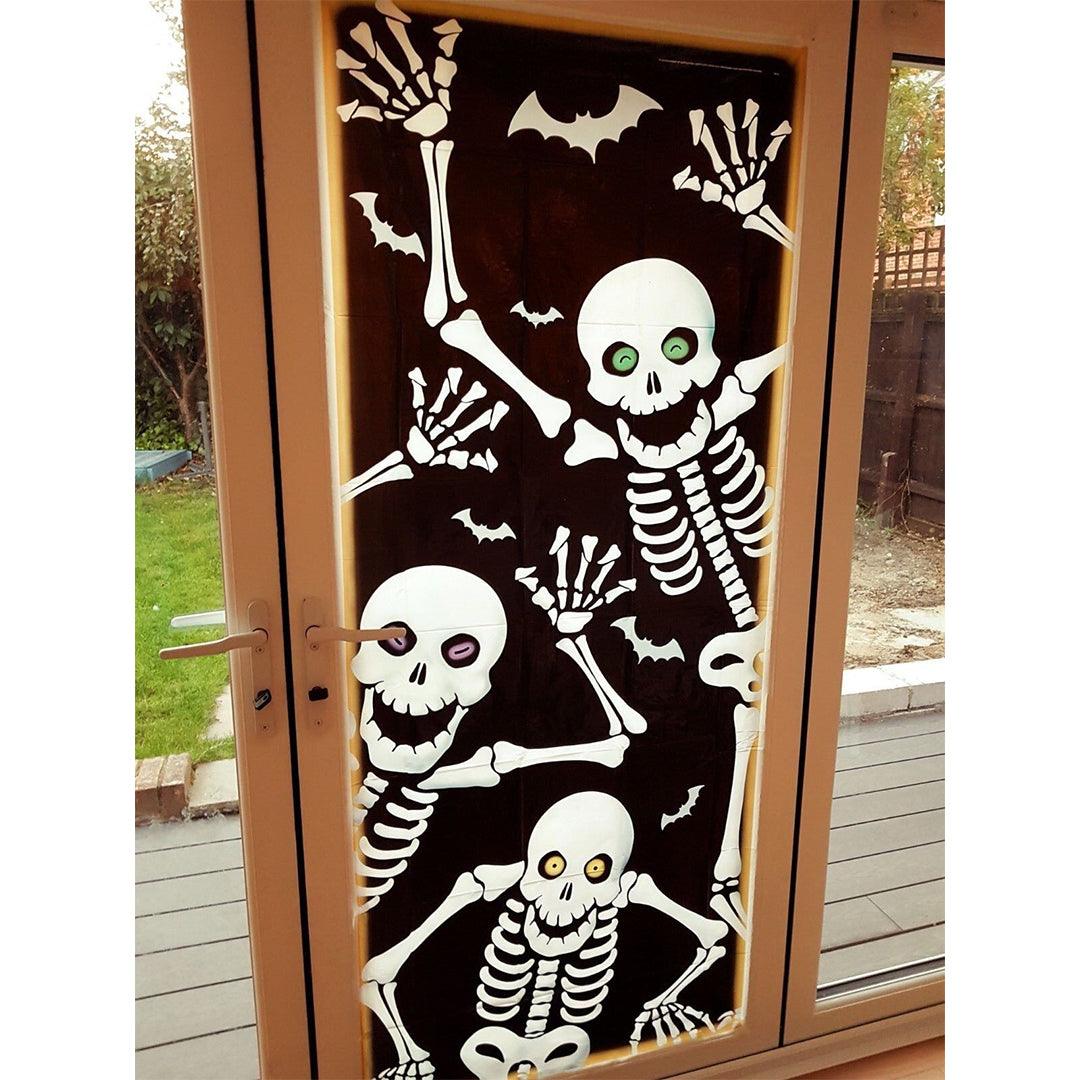 Scary Halloween Posters - Skeleton Door Cover Wall Scene Setter Halloween Decoration Poster Horror Festive & Franchise - Tophatter Daily Deals