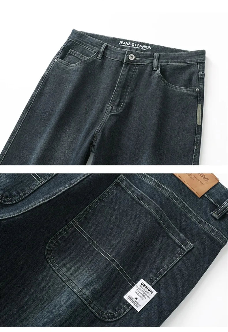 Stretchy Men’s Jeans - Wide Leg, Cotton, Business Casual - Tophatter Daily Deals