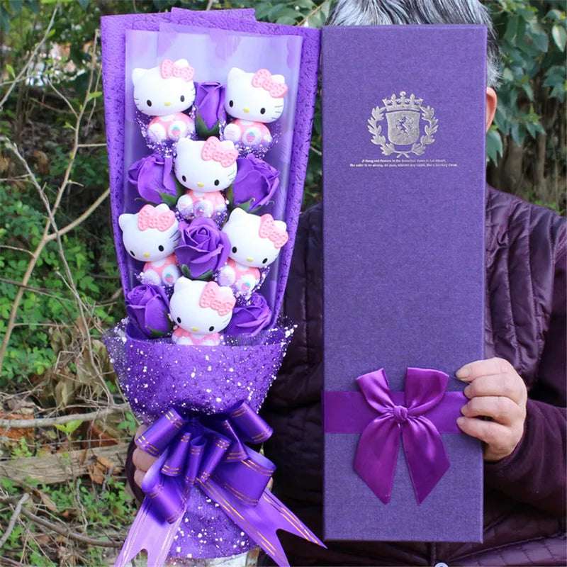 Sanrio Hello Kitty Plush Bouquet Cute Flower Gift Box Flowers - Tophatter Daily Deals
