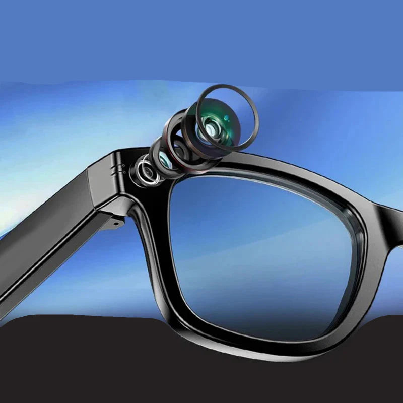4K AI Smart Camera Glasses Photochromic Travel Handsfree - Tophatter Daily Deals