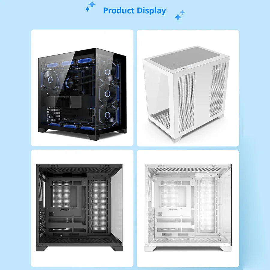 Gaming PC Case Dreamland Pro ATX Dual Glass 360mm Chassis - Tophatter Daily Deals