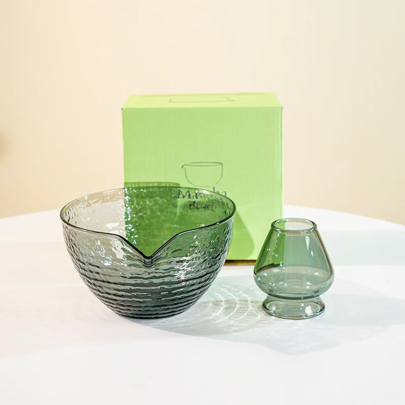 Matcha Mixing Glass Bowl Heat Resistant Tea Whisk Bowl 2pc-BK-01 - Tophatter Daily Deals