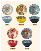 Bohemian Ceramic Rice Bowl Retro Noodle Bowl Kitchen Gift - Tophatter Daily Deals
