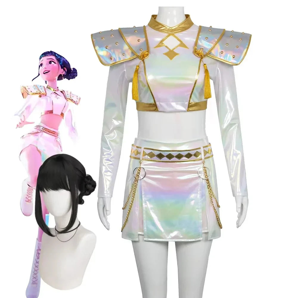 Lightweight Flattering Women Cosplay Set - Holographic PVC Costume Wig - Tophatter Daily Deals