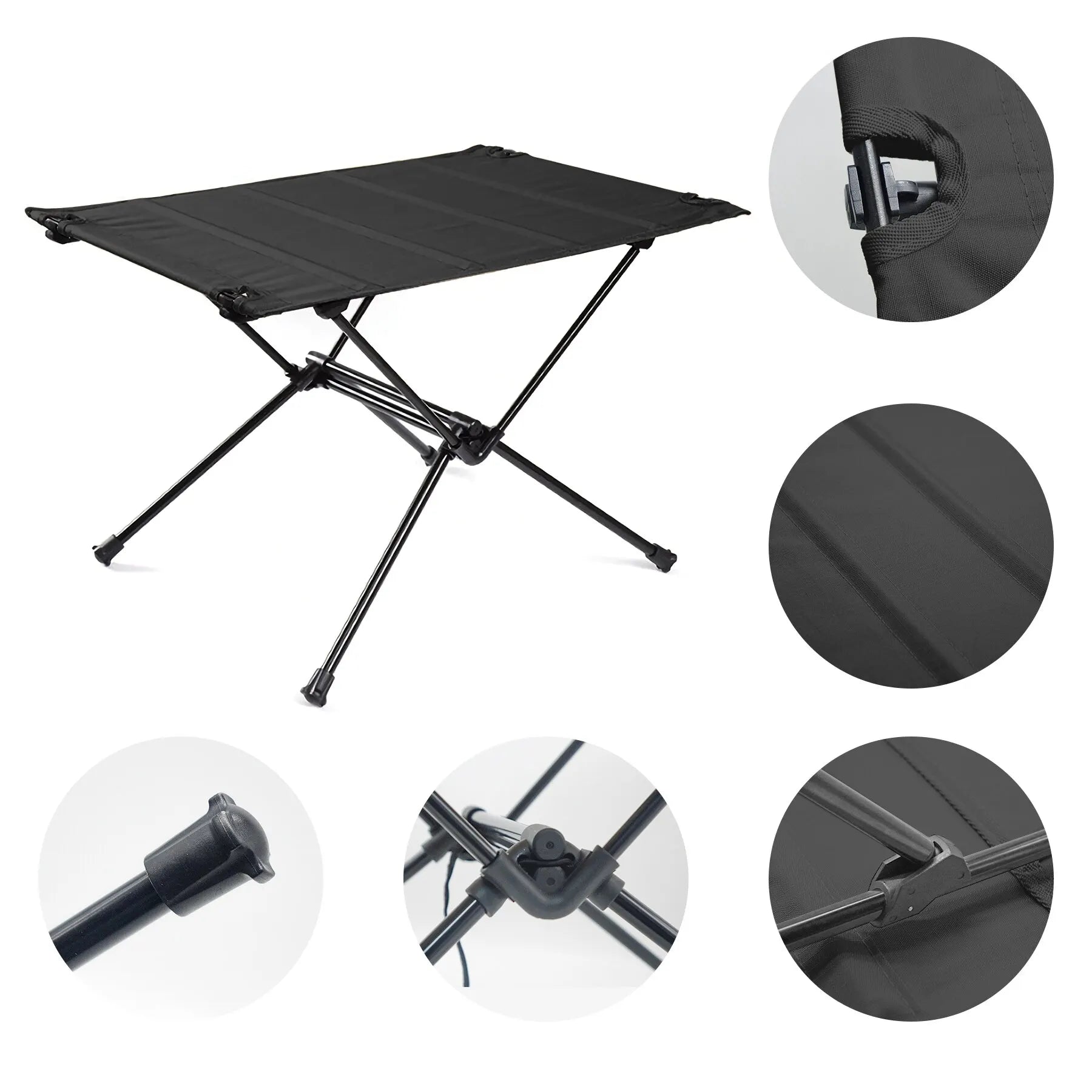 Camping Folding Roll-Up Table Black Camp Furniture - Tophatter Daily Deals