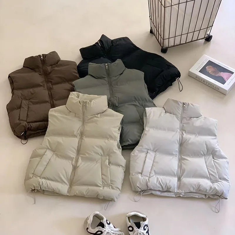 Lightweight Women's Down Vest - Cropped Boxy, Duck Fill - Tophatter Daily Deals