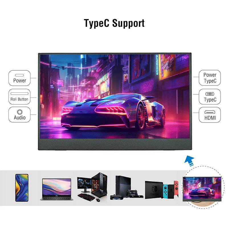 Portable 15.6 Inch Touch Monitor 1080p HDR Gaming On The Go - Tophatter Daily Deals