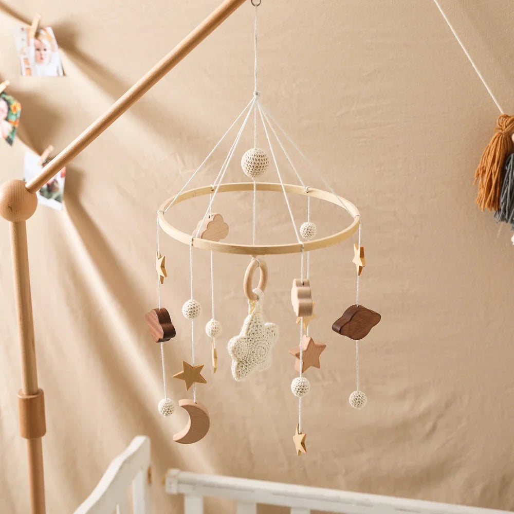 Wooden Baby Mobile With Music Box Newborn Sensory Toys - Tophatter Daily Deals