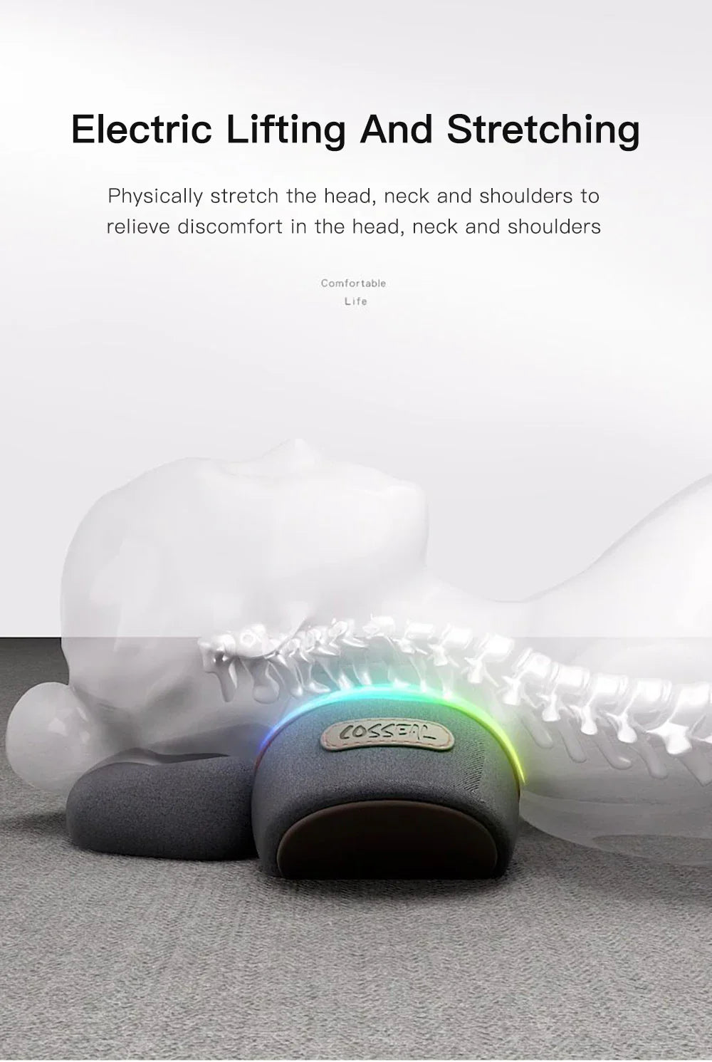 Neck Massage Pillow Heating Vibration Memory Foam Support - Tophatter Daily Deals