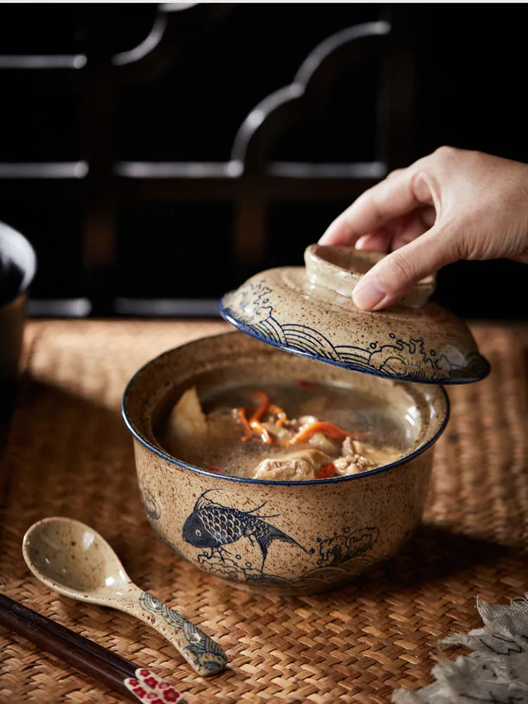Instant Ramen Bowl With Lid Porcelain Large Capacity - Tophatter Daily Deals