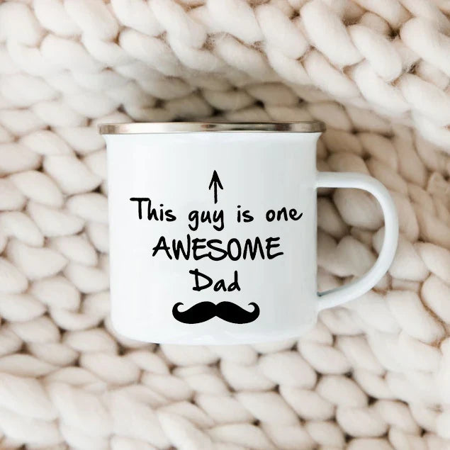 Dad Nutritional Facts Coffee Mug Enamel Cup for Papa Daddy Stepdad Father’s Day Gift Best Dad Ever Cups Dad Gifts From Kids XH5945-A015WH-8 - Tophatter Daily Deals