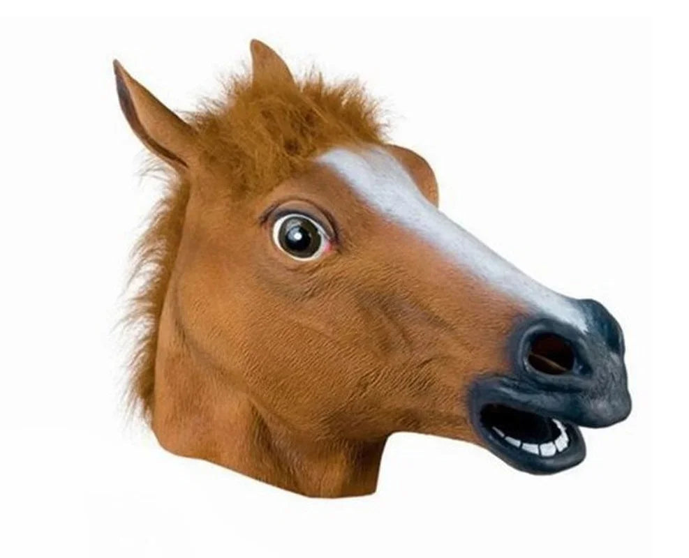Horse Head Mask Cosplay Costume Party Funny Halloween Horse Head Mask Headgear - Tophatter Daily Deals