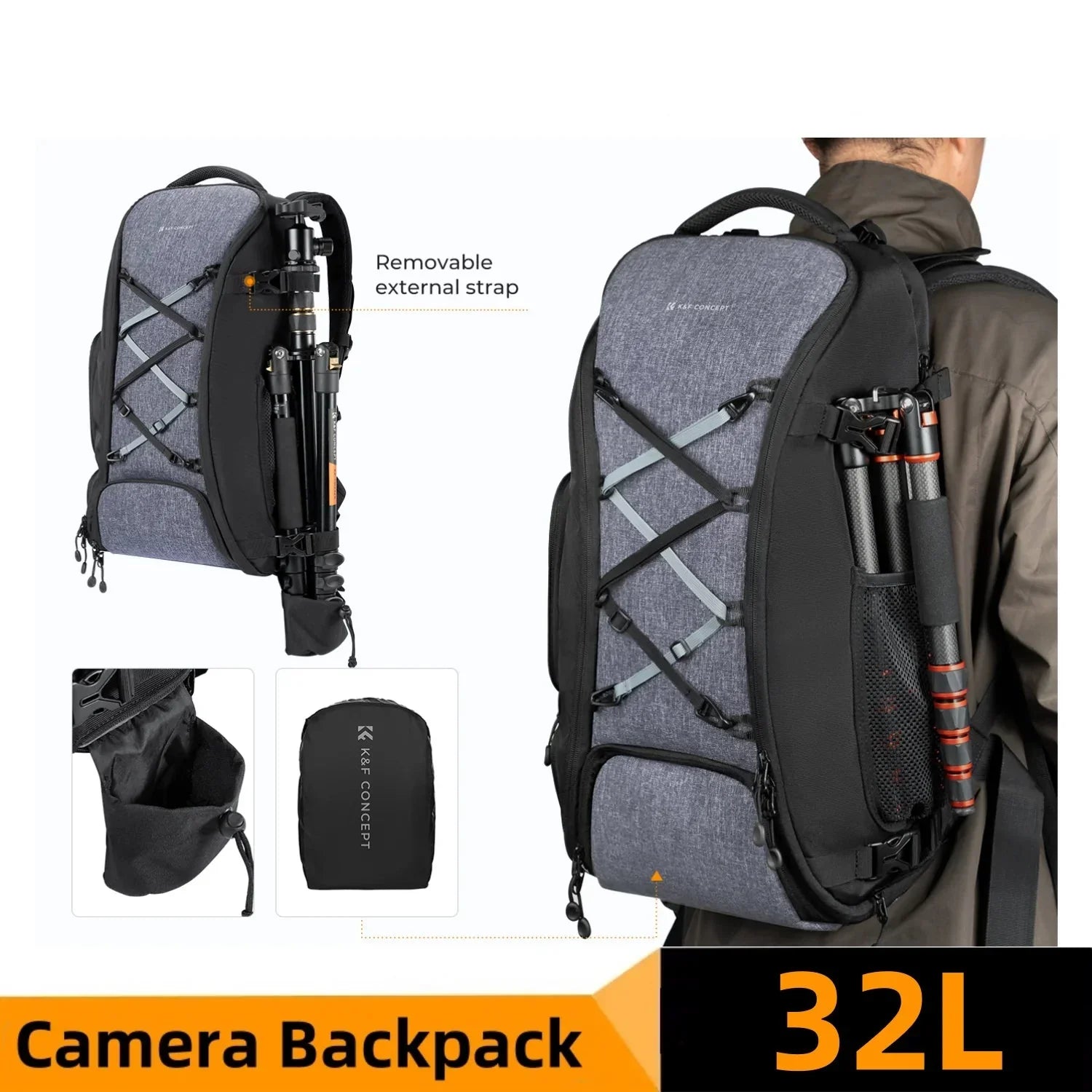Camera Backpack with Tripod Strap Outdoor Black Backpacks - Tophatter Daily Deals