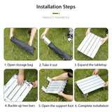 Aluminum Alloy Mini Camping Table Foldable Silver Camp Furniture - Tophatter Daily Deals