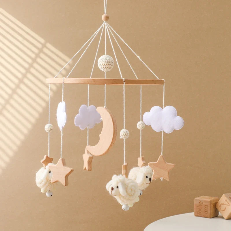 Wooden Felt Animal Crib Mobile With Soothing Calming Music - Tophatter Daily Deals