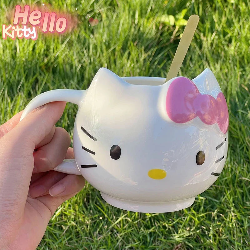 Hello Kitty Water Cup Cute Mug Heat-Resistant Ceramic Cup Juice Water Coffee Mug Kitchen Drinkware Anime - Tophatter Daily Deals
