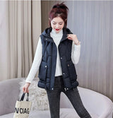 Warm Cozy Women Puffer Vest - Hooded Midlength, Winter - Tophatter Daily Deals