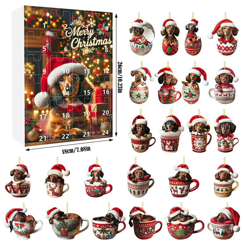 24 Day Advent Calendar With Figure Ornaments - Tophatter Daily Deals