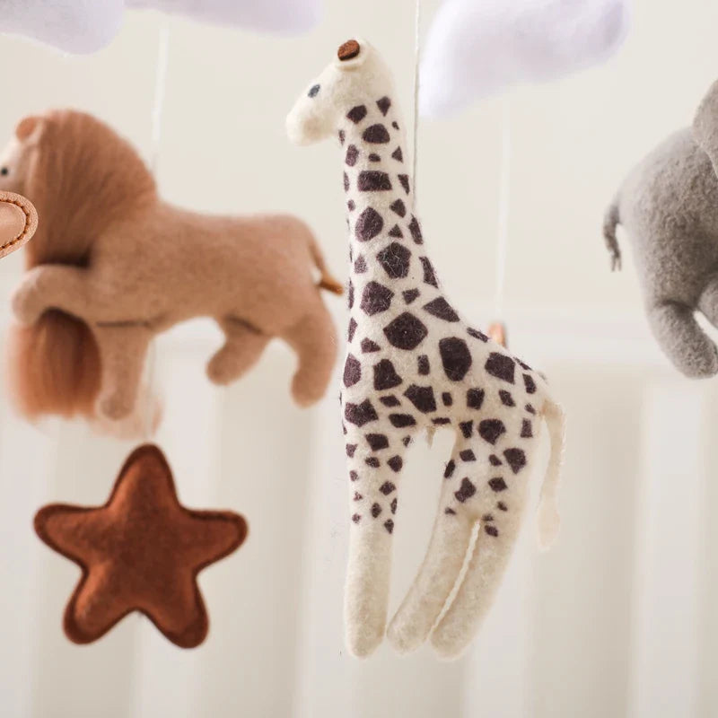 Wooden Felt Animal Crib Mobile With Soothing Calming Music - Tophatter Daily Deals
