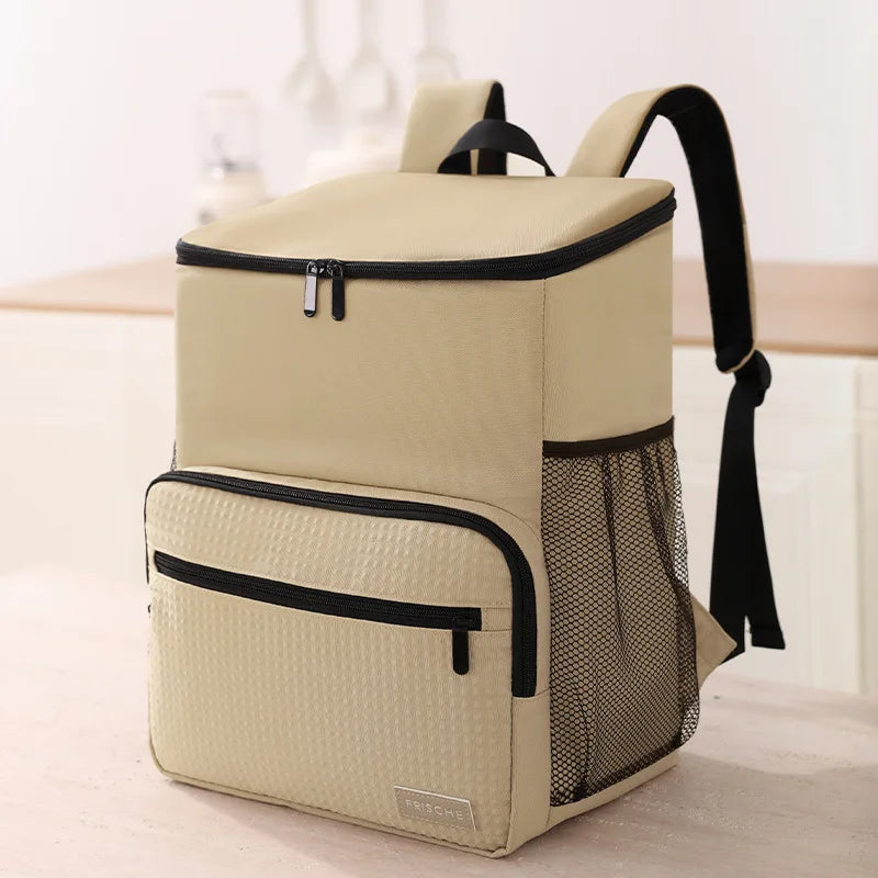 Cooler Backpack Outdoor with PEVA Lining Khaki Backpacks - Tophatter Daily Deals