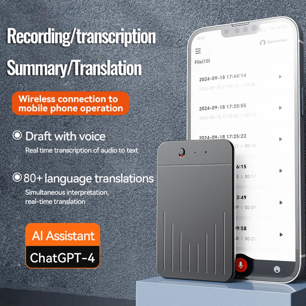 Voice Recorder AI ChatGPT4 Mini Transcribe Translator - Tophatter Daily Deals