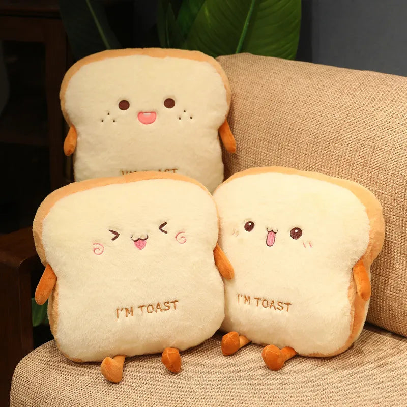 35cm Plush Bread Pillow Cute Toast Soft Warm Hand Cushion Loaf Stuffed Toy Plushie Food - Tophatter Daily Deals