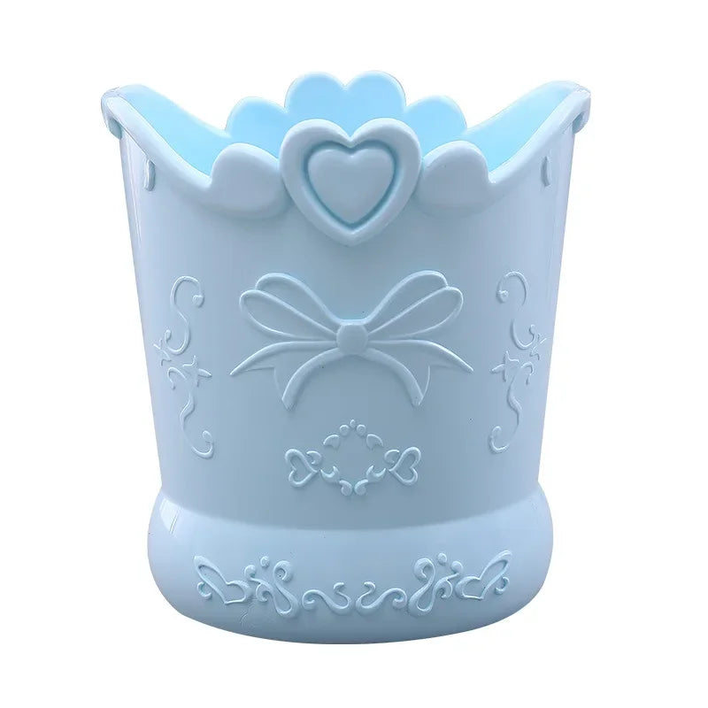Floral Heart Pen Pot Organiser Tub Holder - Pink, Lilac, Blue Blue Flowers - Tophatter Daily Deals