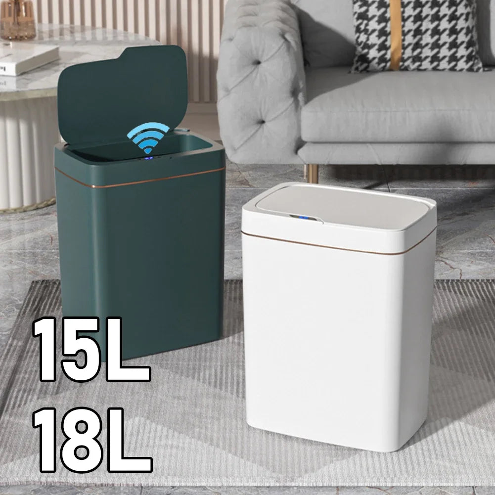 Smart Sensor Trash Can 15L 18L Touchless Quiet Waterproof - Tophatter Daily Deals