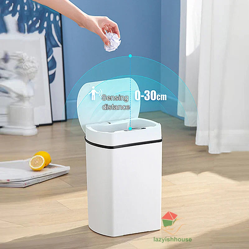 Smart Sensor Trash Can Rectangular Kitchen Bathroom - Tophatter Daily Deals