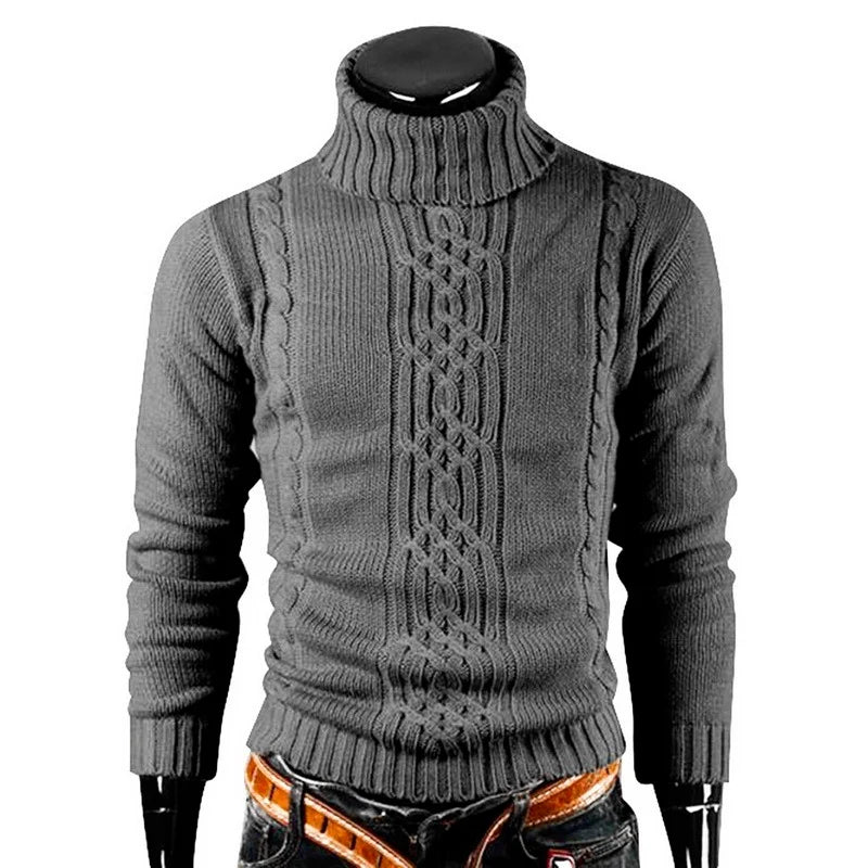Men's Turtleneck Warm Pullover Knitted Sweater (Dark Grey) Apparel & Accessories > Clothing > Clothing Tops > Sweaters - Tophatter Daily Deals