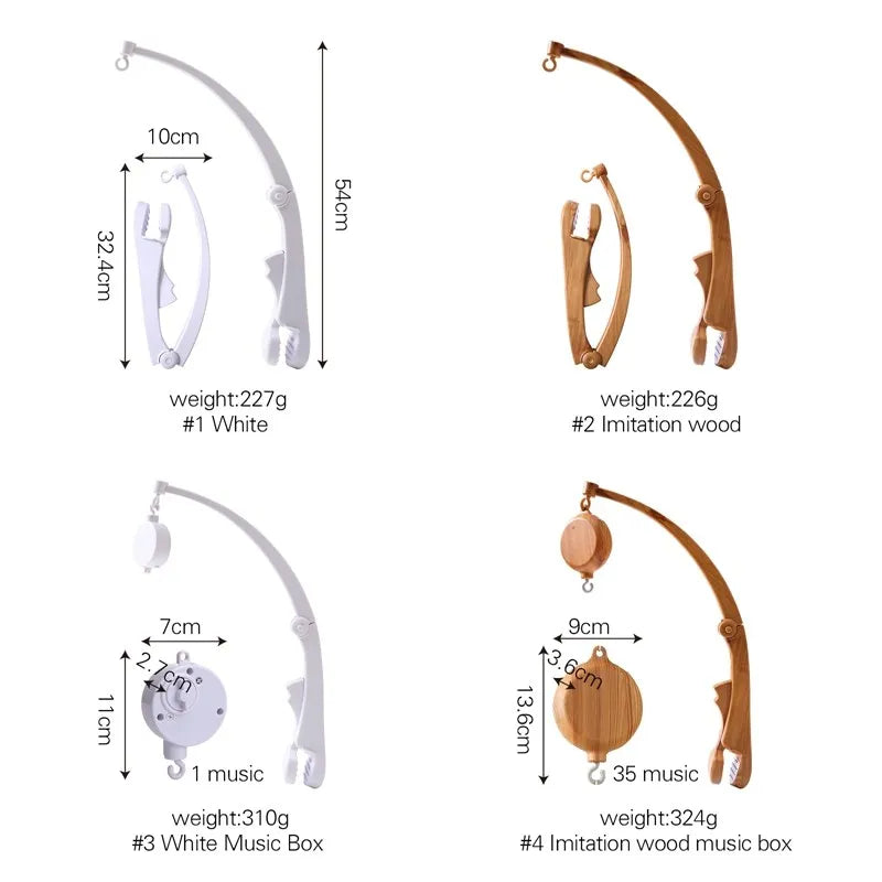 Wooden Felt Animal Crib Mobile With Soothing Calming Music - Tophatter Daily Deals