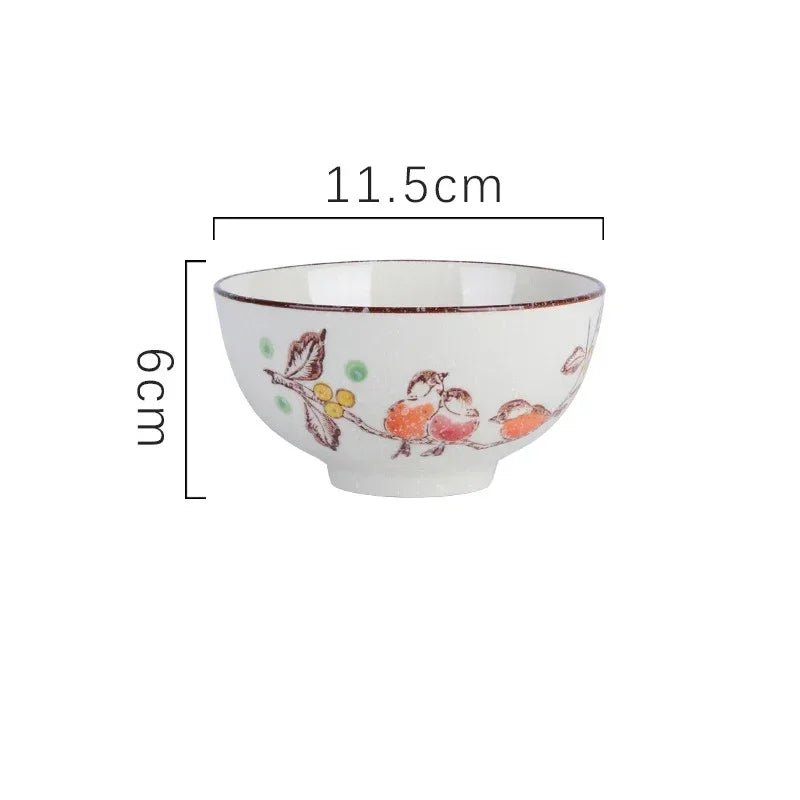 Ceramic 4.5 Inch Japanese Rice Bowl Retro Home Tableware C - Tophatter Daily Deals