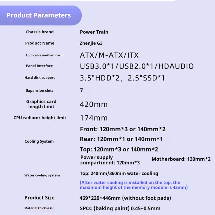 PC Case Glass Side ATX M ATX ITX Support 360mm Radiator - Tophatter Daily Deals
