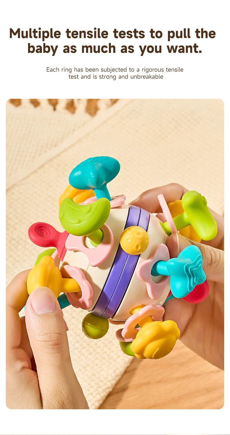 Baby Teether Rattle Hand Grip Sensory Ball Toy Newborn - Tophatter Daily Deals