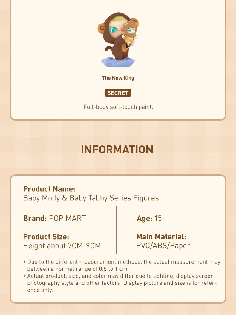 Genuine Pop Mart Baby Molly & Baby Tabby Series Blind Box Figures Animals - Tophatter Daily Deals