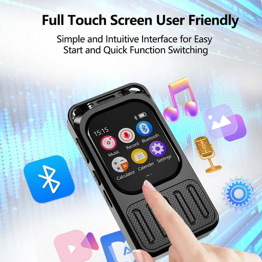 AI Voice Recorder Bluetooth Touchscreen 79H Battery 1200mAh - Tophatter Daily Deals
