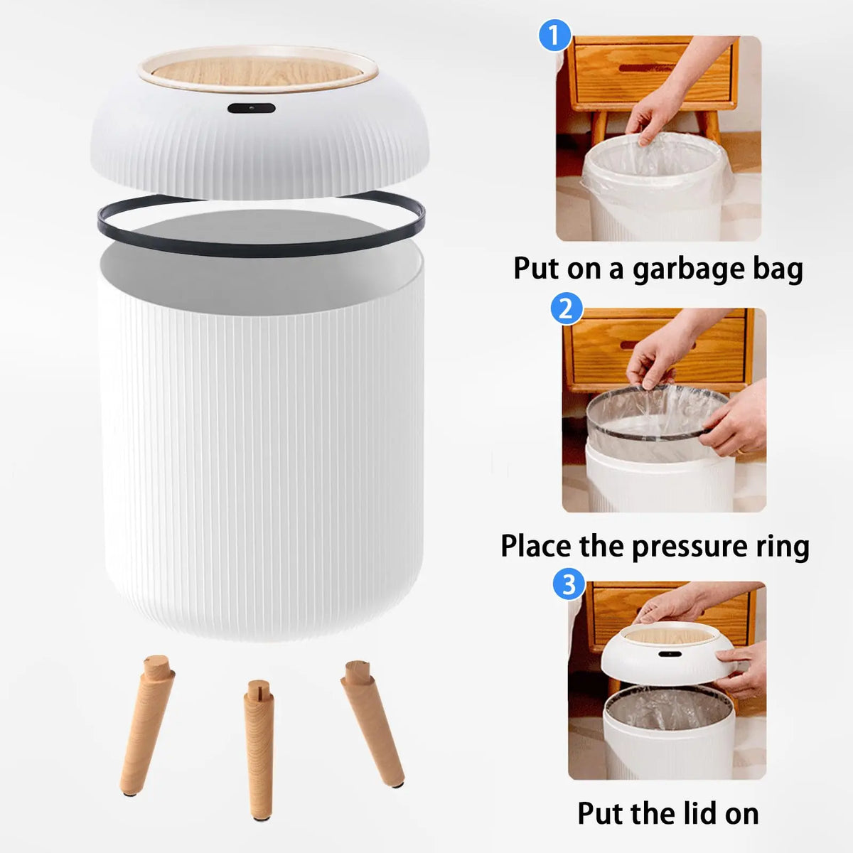 Motion Sensor Trash Can Small Plastic Smart Bin Hands Free - Tophatter Daily Deals