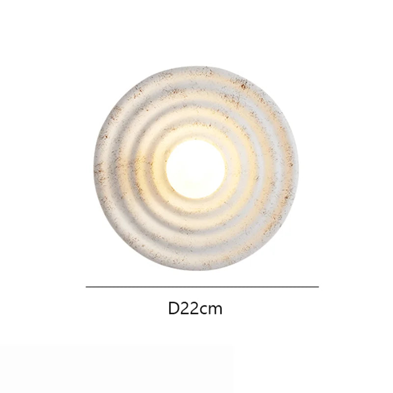 Japandi Wabi Sabi Round Wall Sconce Japanese Minimal LED Light - Tophatter Daily Deals