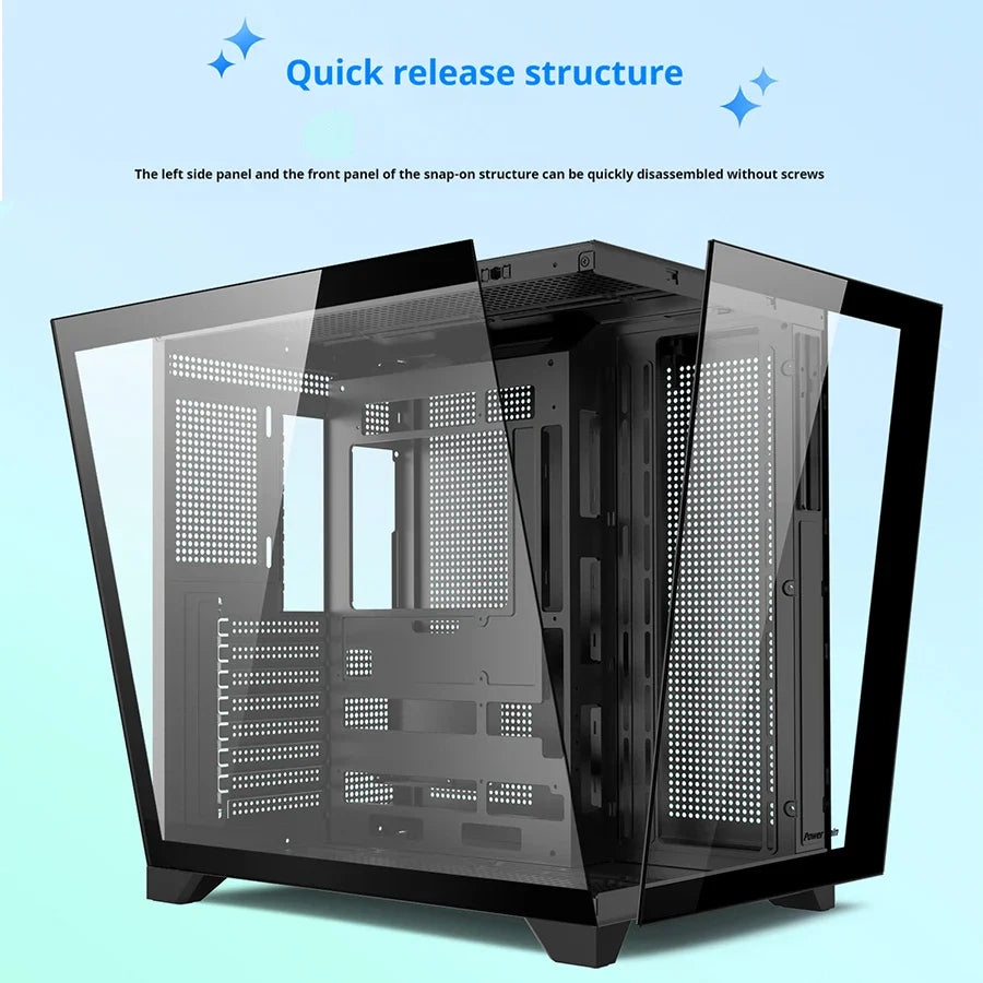 Gaming PC Case Dreamland Pro ATX Dual Glass 360mm Chassis - Tophatter Daily Deals
